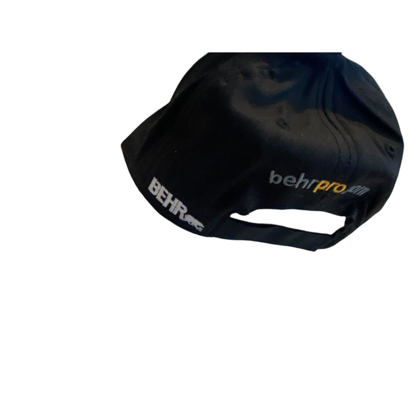 Behr Pro Black Baseball Hat Embroidered Logo Ball Cap Hook Loop Adjustable