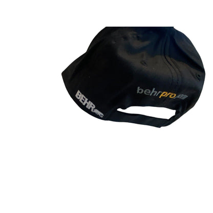 Behr Pro Black Baseball Hat Embroidered Logo Ball Cap Hook Loop Adjustable