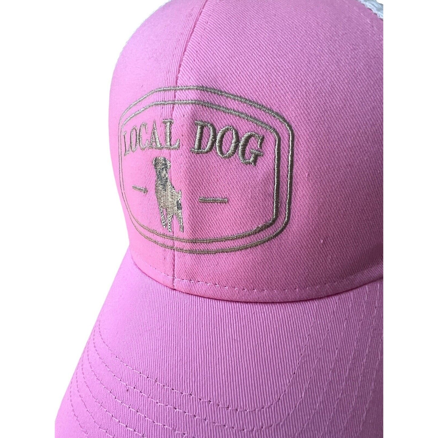 Local Dog Pink Trucker Hat Snapback Ball Cap Preppy Coastal