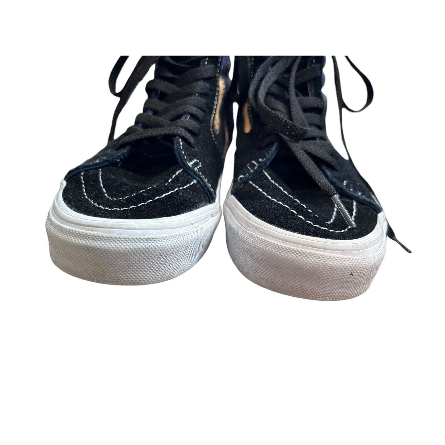 VANS SK8-HI (Denim Stripes) Black/True White Size 6.5 Mens 8 Women’s