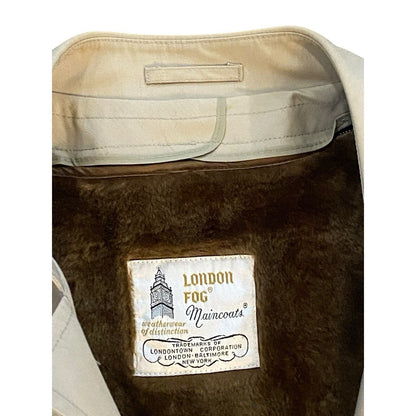 London Fog Mens Main Coats Overcoat 46R 2XL Beige Tan Trench Coat Jacket USA