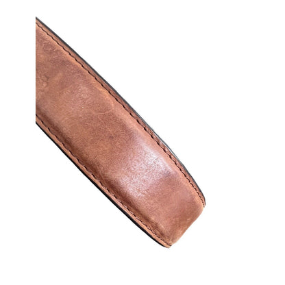 Size 36 Rocky Mountain Leather Brown Brass Buckle Worn Belt