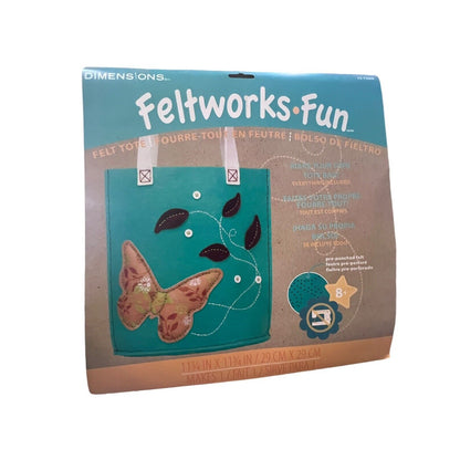 Butterfly Tote Bag Feltworks Fun Embroidery Kit by Dimensions NEW Sealed Kids