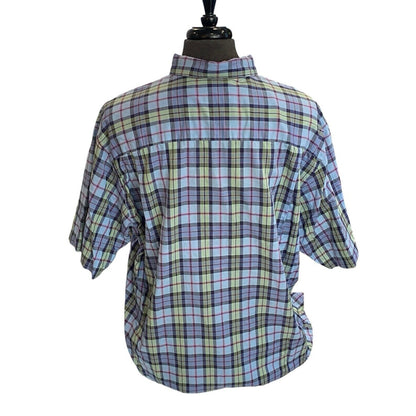 Austin Reed London Men Sz XL Extra Large Shirt Short Sleeve Button Down Plaid