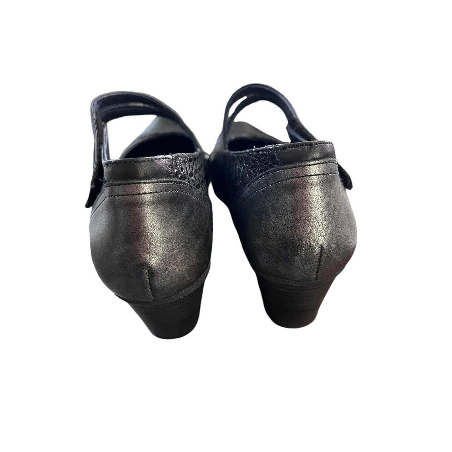 Size 8 (38) Women’s DorKinG Mary Jane’s Metallic Pewter Navy Shoes Heels