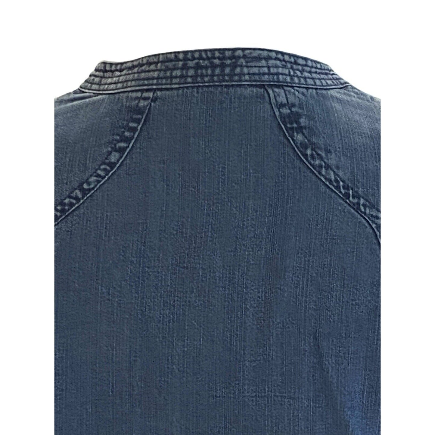 Size Small Soft Surroundings Denim Button Down Tunic Sleeve Lyocell Shirt