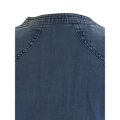 Size Small Soft Surroundings Denim Button Down Tunic Sleeve Lyocell Shirt