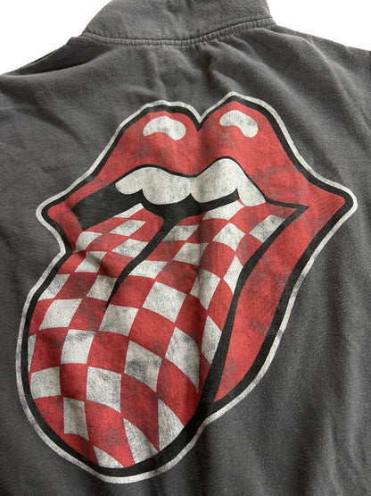 Medium Rolling Stones Womens Dark Gray Pullover Sweatshirt Crop