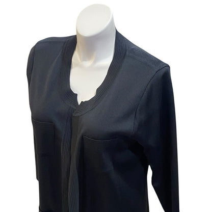 Size XL Exclusively Misook Gray Solid Open Front Sweater Cardigan 4 Pocket