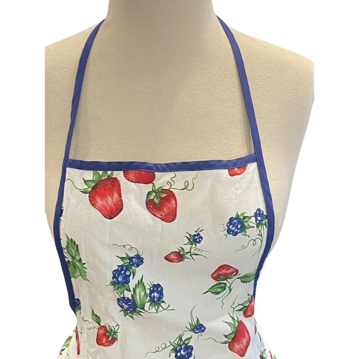 Vallesusa Strawberry Kitchen Apron Adult One Size 100% cotton Made In Italy