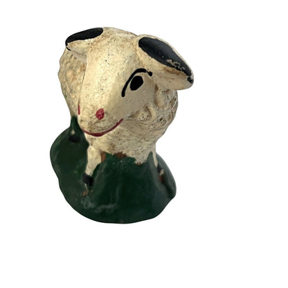 Vintage Sheep Nativity Christmas Clay Hand Painted Handmade Lot Of 4 Farm Rustic