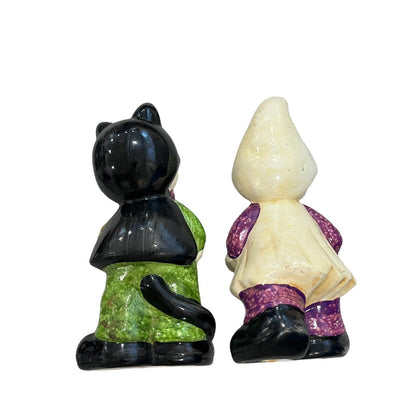 Vintage Halloween Boy Cat Girl Ghost Costume Figurines Glazed Handpainted