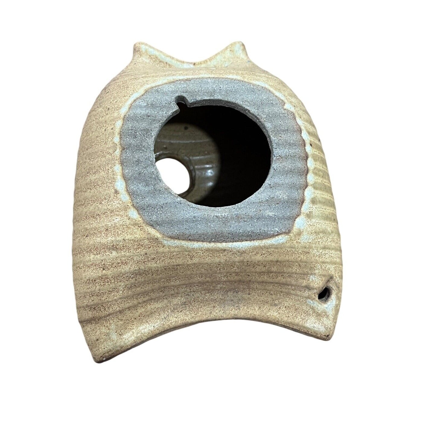 Ceramic Art Pottery Fish Bird House Handmade Signed Clay Natural