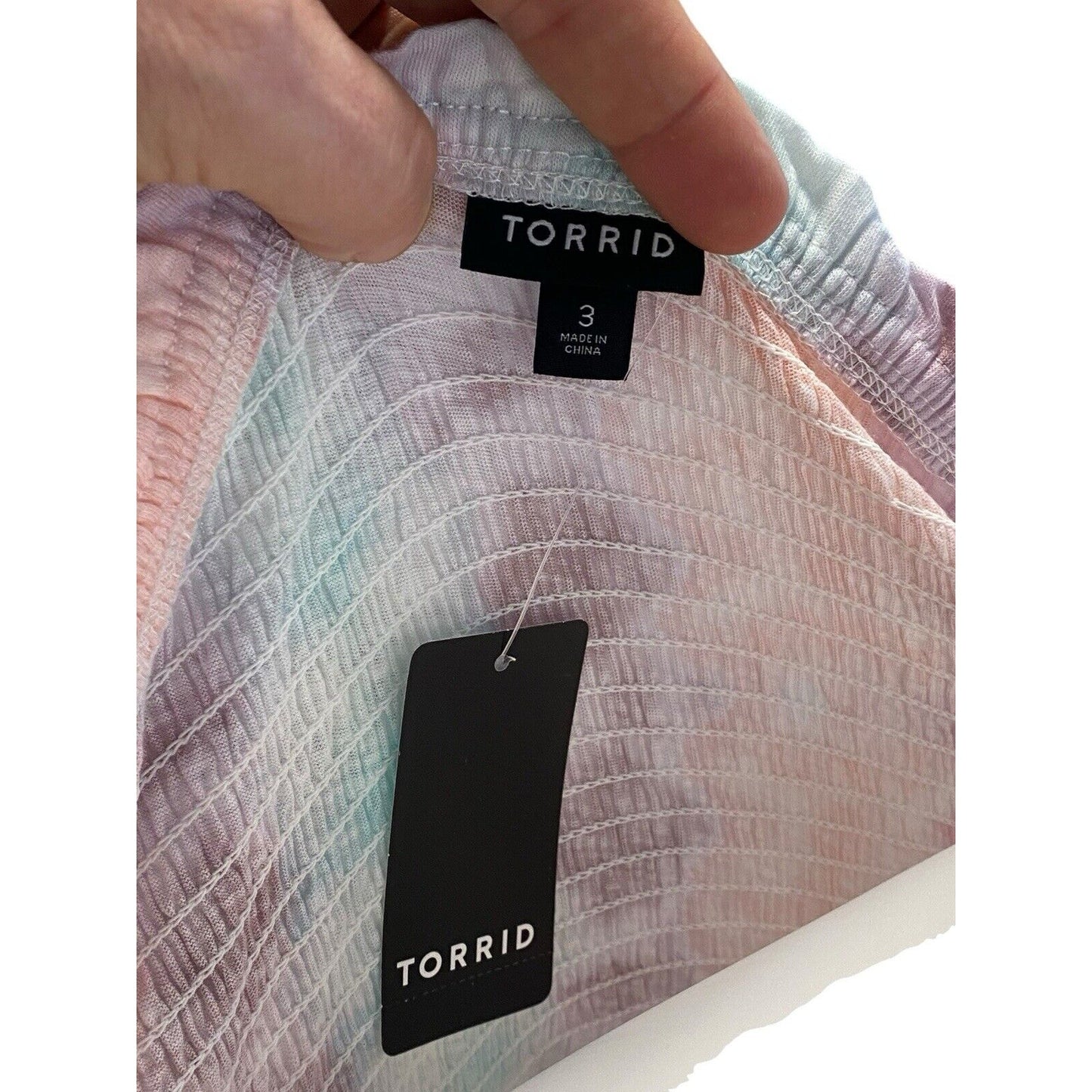 Torrid Womens Plus Sz 1X Tie Dye Babydoll Smocked Off-Shoulder Bell Sleeve Top