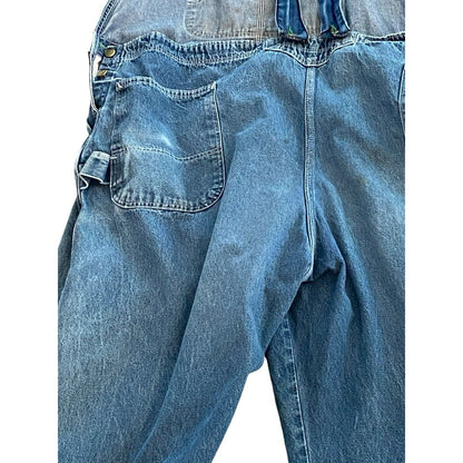 Vintage USA Pointer Low Back Bib Overalls Mens Distressed Worn 48 W 28 Inseam