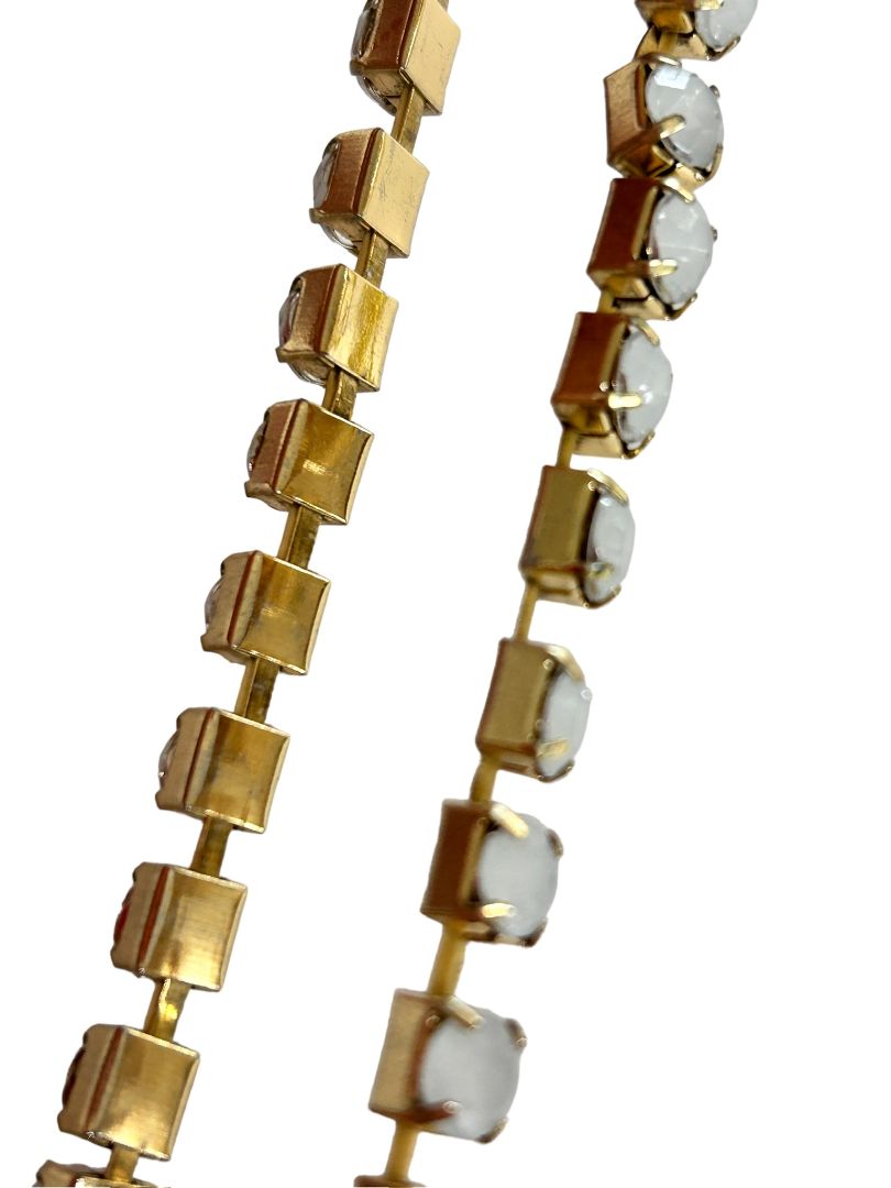 Goldtone and Opalescent Tennis Style Stretch Bracelet Stretchy