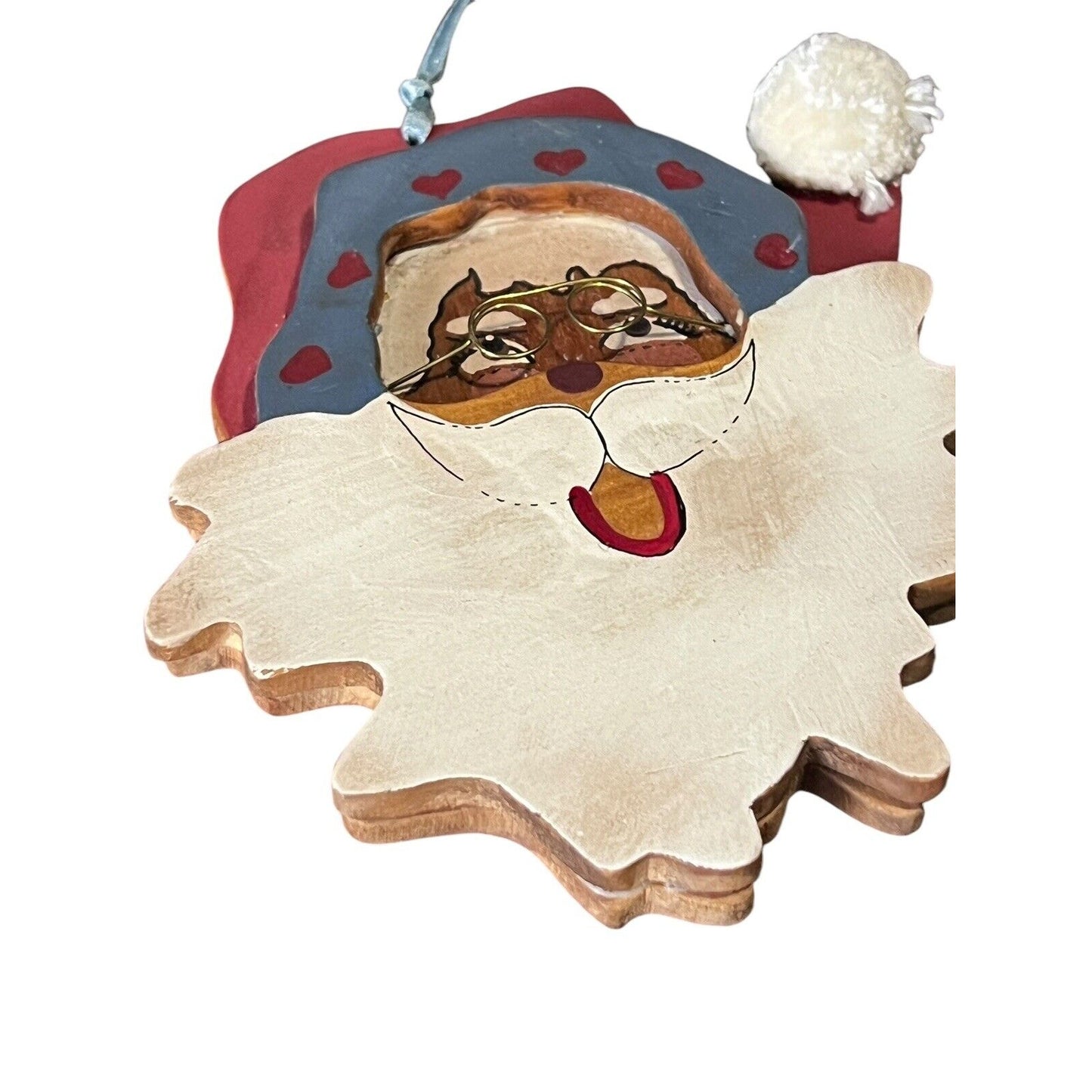 Kurt Adler Santa Claus Wood Christmas Ornament Holiday Painted 1989