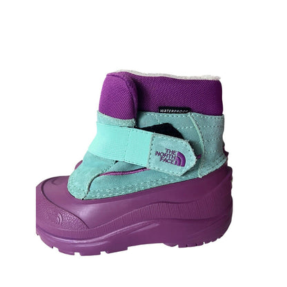 The North Face Toddler Alpenglow Snow Boots Purple Teal Waterproof Size 9