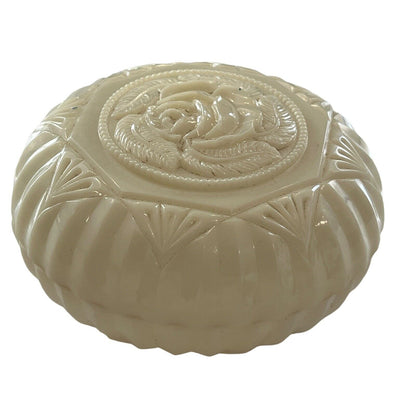 Vintage Floral Rose Lapin Round Flower Soap Dish Trinket Dish with Lid