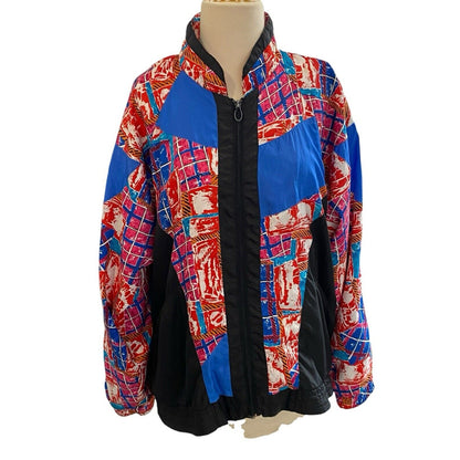 Vintage 80's 90's Lavon Windbreaker Parachute Track Jacket Large