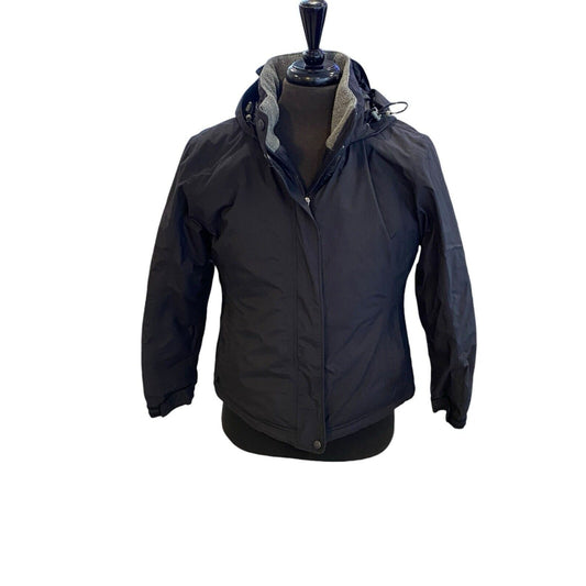 Size Medium Land’s End Women’s Black Hooded Winter Coat