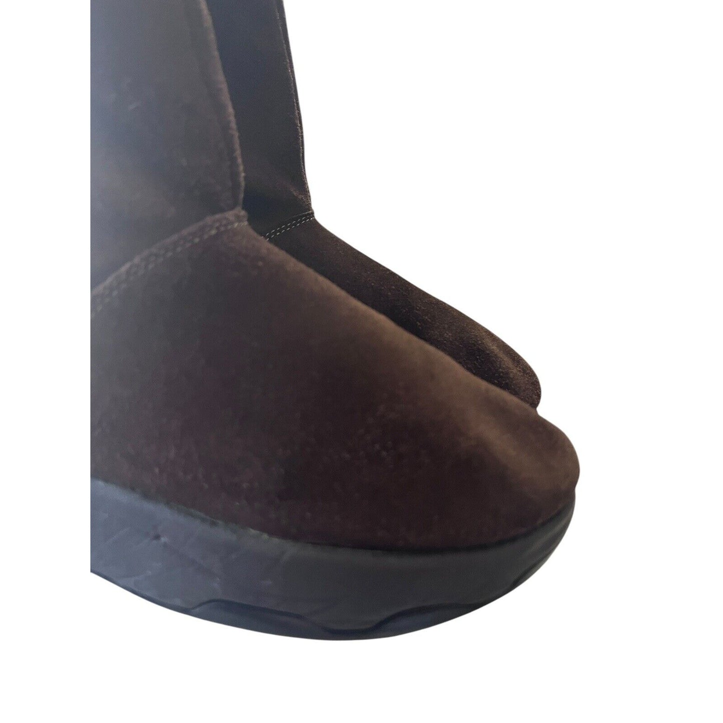 Skechers Leather Faux Fur Boots 8 Tone-Ups Brown Chunky Y2K Platforms Lugs