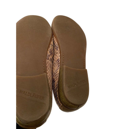 Size 10W Waldlaufer Weite H Wide Women's Brown Tan Reptile Print Flats Comfort Shoes