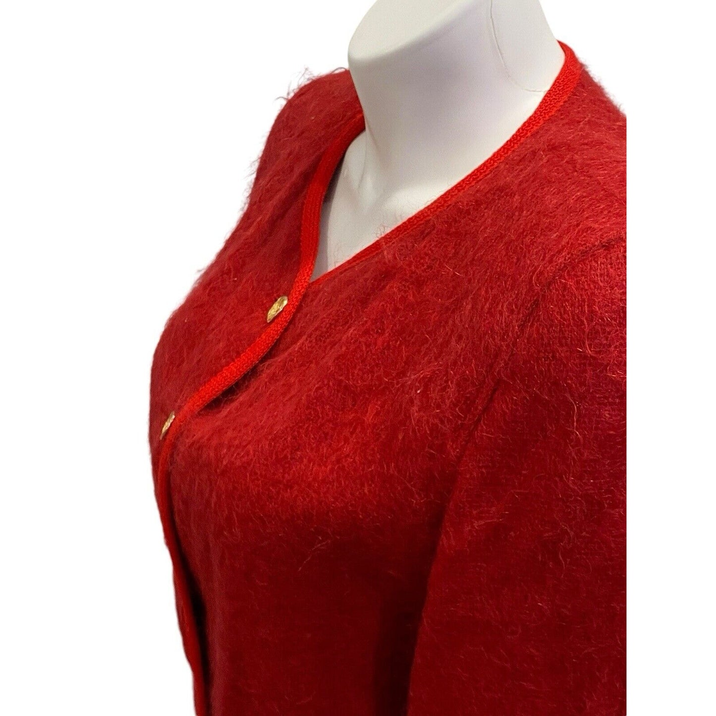 12 Rannoch Design Womens Blazer Jacket Christmas Red Wool Mohair Scotland Vtg