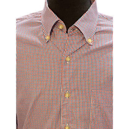 Size Medium Peter Millar Dress Shirt Mens Blue Red Check Long Sleeve Button Down