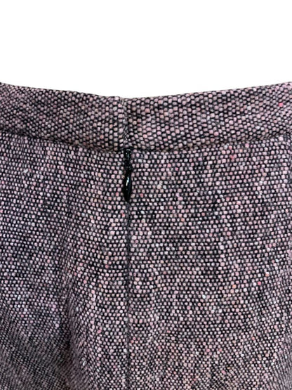Size 6 Tahari Skirt Suit Jacket Tweed Lace Hem Black Pink Purple