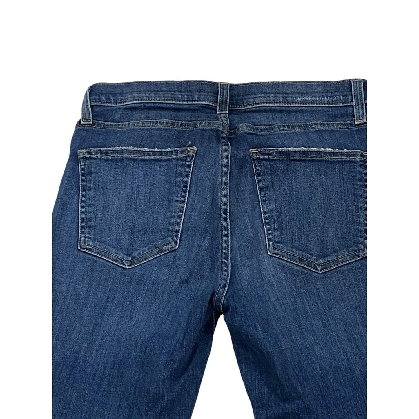 Size 27 Current Elliott Women Jeans Skinny Medium Wash Distressed Hem Raw