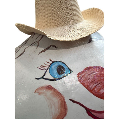 Gourd Snowman Scarecrow Hand Painted Christmas Winter Holiday Decoration Bird