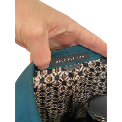 NEW Indochino Mens Teal Green Silk Linen Newbury Blazer Jacket Sz 52