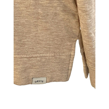Size Small Orvis Women's Beige Crewneck Cozy Pullover Sweatshirt NWT Long Sleeve