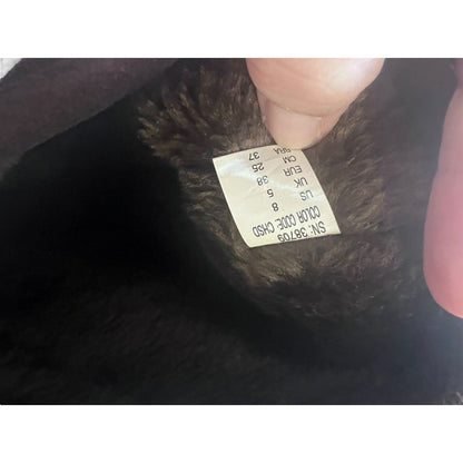 Skechers Leather Faux Fur Boots 8 Tone-Ups Brown Chunky Y2K Platforms Lugs