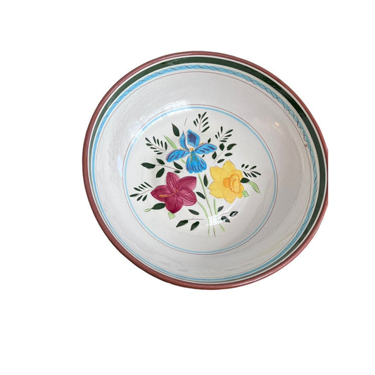 12” Stangl Pottery Country Garden Floral Serving Fruit Bowl Floral USA Large