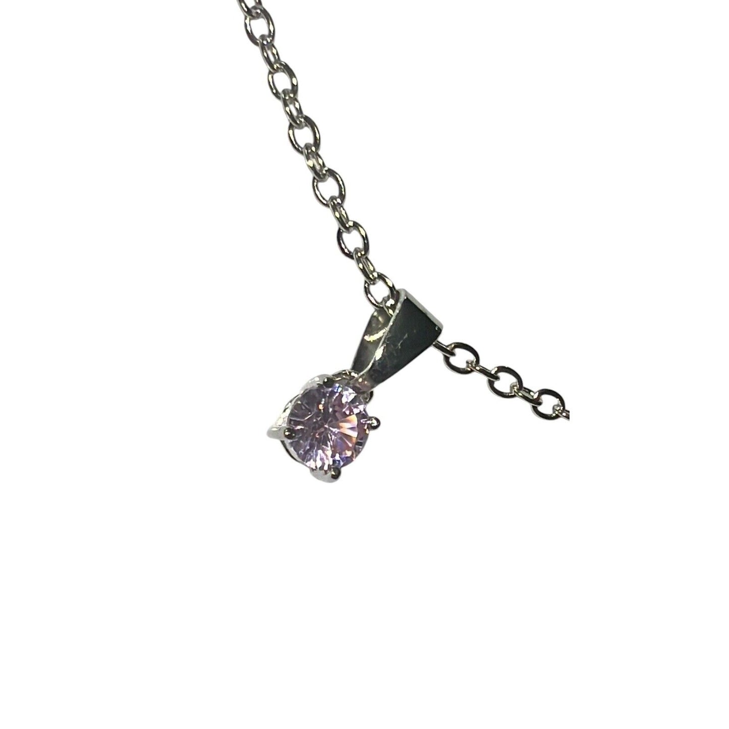 Effy Pink Crystal Pendant Silver Tone Necklace 18” New Sealed Valentine