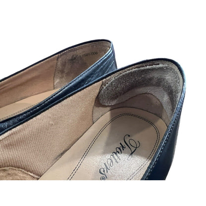 Vintage TROTTERS LILA Woven Leather Black Oxford Shoes Flats 9.5 S (AAA)