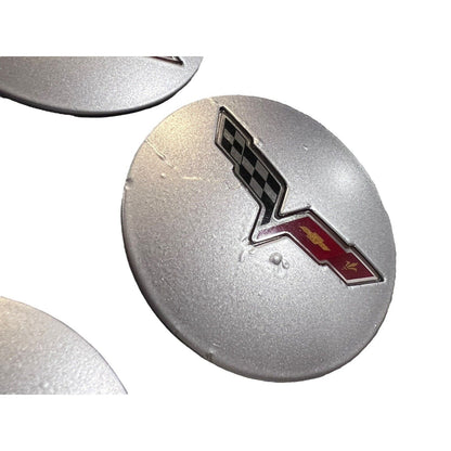 2008-2013 Chevy Corvette Silver Center Caps OEM GM 9595010 Set of 4