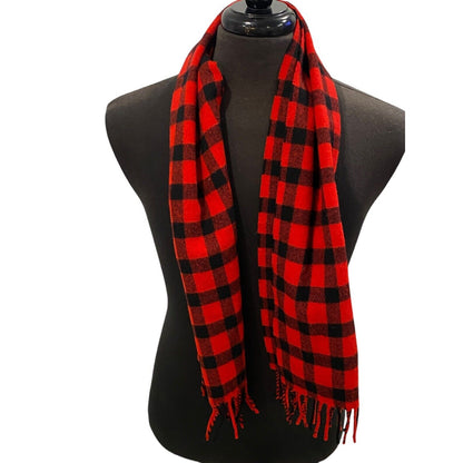 Vtg Smith's Bermuda Scarf 100% Pure New Wool Made in Scotland Buffalo Check