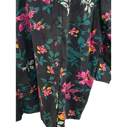 The Drop Blake Long Floral Button Down Jacket Dress Size 3X