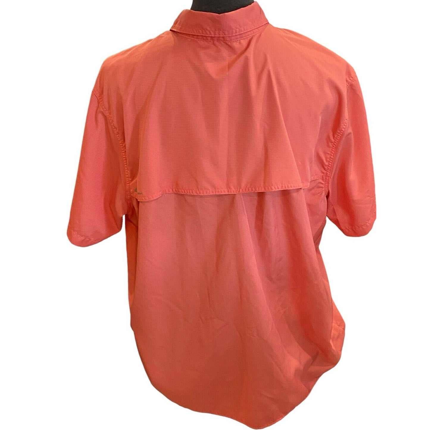 XXL Eddie Bauer Coral Solid Fishing Button Down Shirt Short Sleeve Men’s