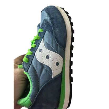 Saucony Jazz Original SK266316 Blue Green Suede Sneakers Shoes Youth 13