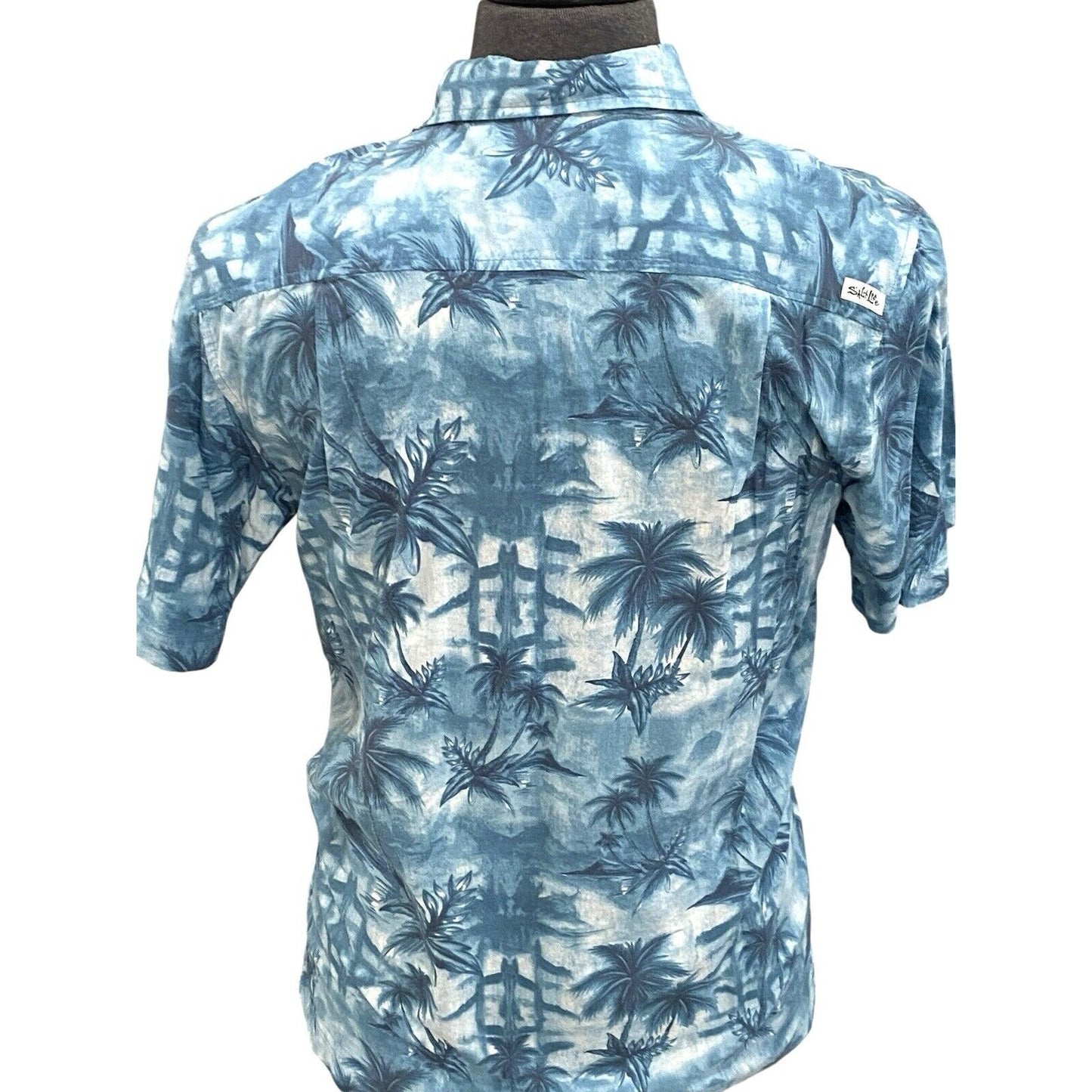 SALT LIFE Live Salty Short Sleeve Hawaiian Shirt Fishing Outdoor Boating Size Sm