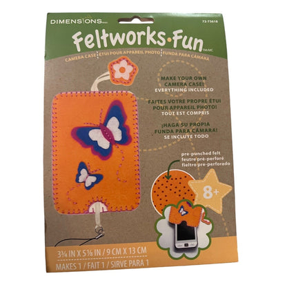 Dimensions Feltwork Fun Phone Case Cover Felt Embroidery Kit Kid Craft Butterfly