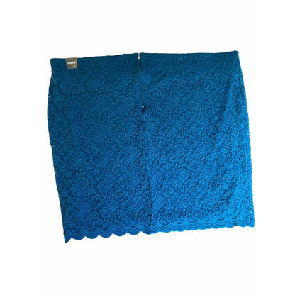 4X Torrid Dark Teal Stretch Lace Mini Skirt Womens Plus Size Back Zipper New