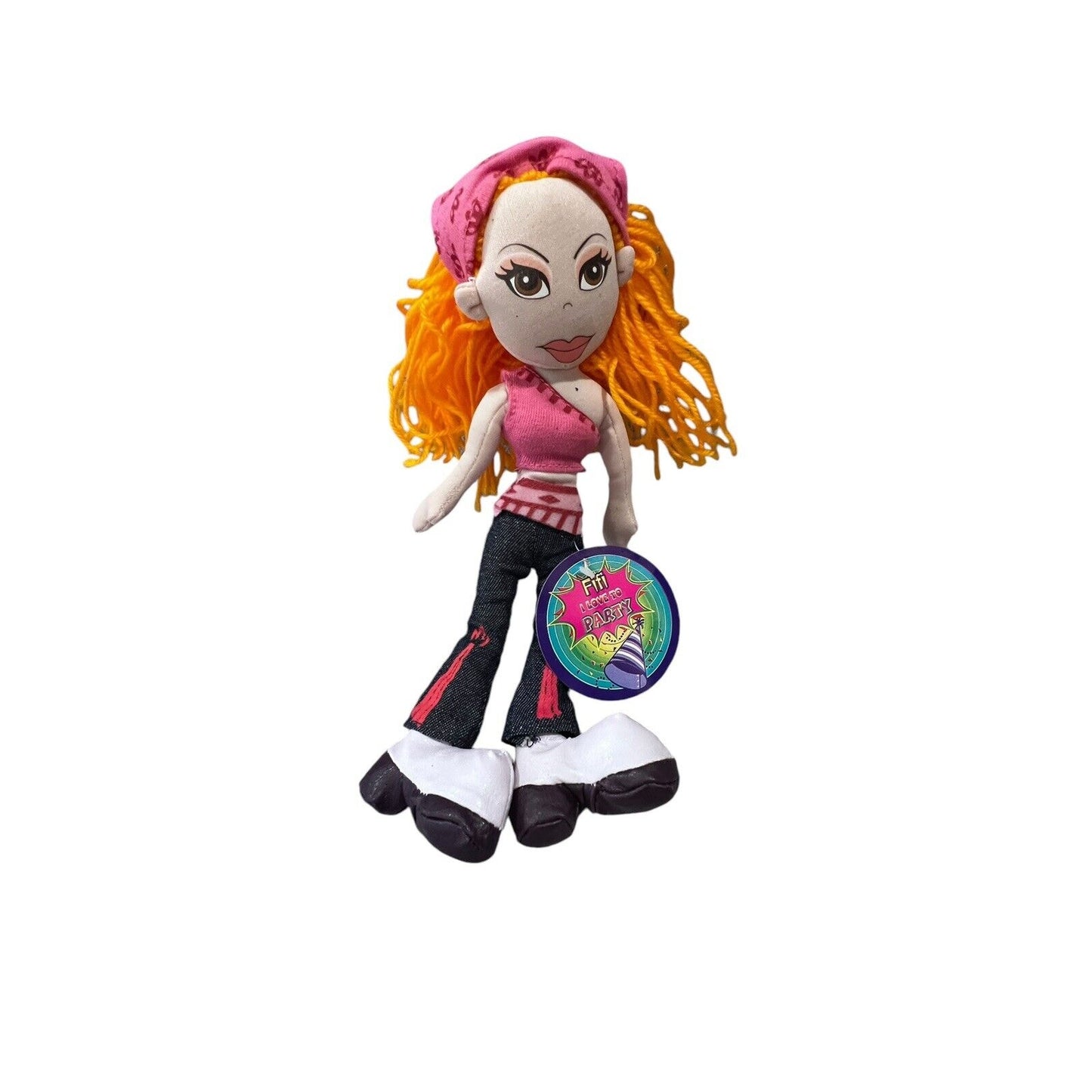 Angelz Fifi "I Love to Party" 16" Collectible Stuffed Doll NWT Pink 70’s Outfit