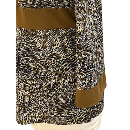 Rafael Women's Tunic Blouse Size Small Animal Print Cheetah Party Flattering