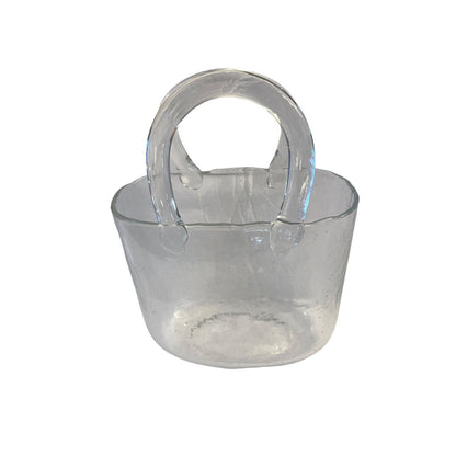 Glass Purse Vase Pocketbook Bag Clear Flower Handbag