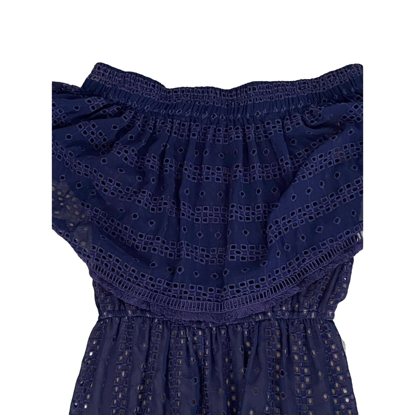 Size Small Anthropologie Ranna Gill Eyelet Off-The-Shoulder Romper Broderie